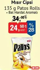 PATOS ROLLS MISIR CİPSİ 135 G fiyat ve kampanya bilgisi